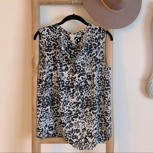 JCrew Snow Leopard Silky Blouse